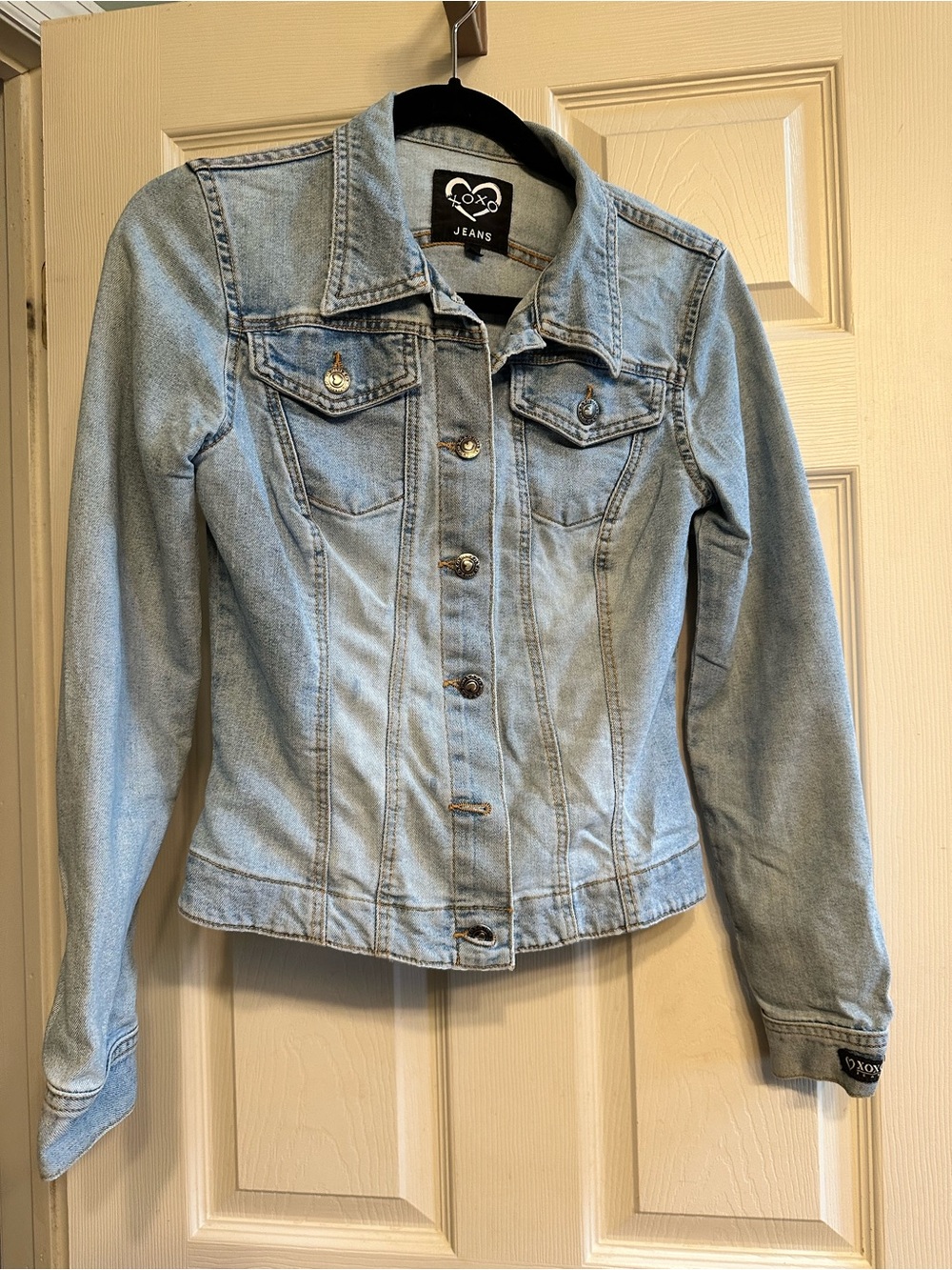 XOXO Light Blue Denim Jean Jacket with Chest Flaps